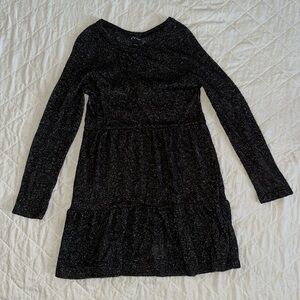 ART CLASS Dark Gray Tiered Long Sleeve Dress Girls Size 6/6X